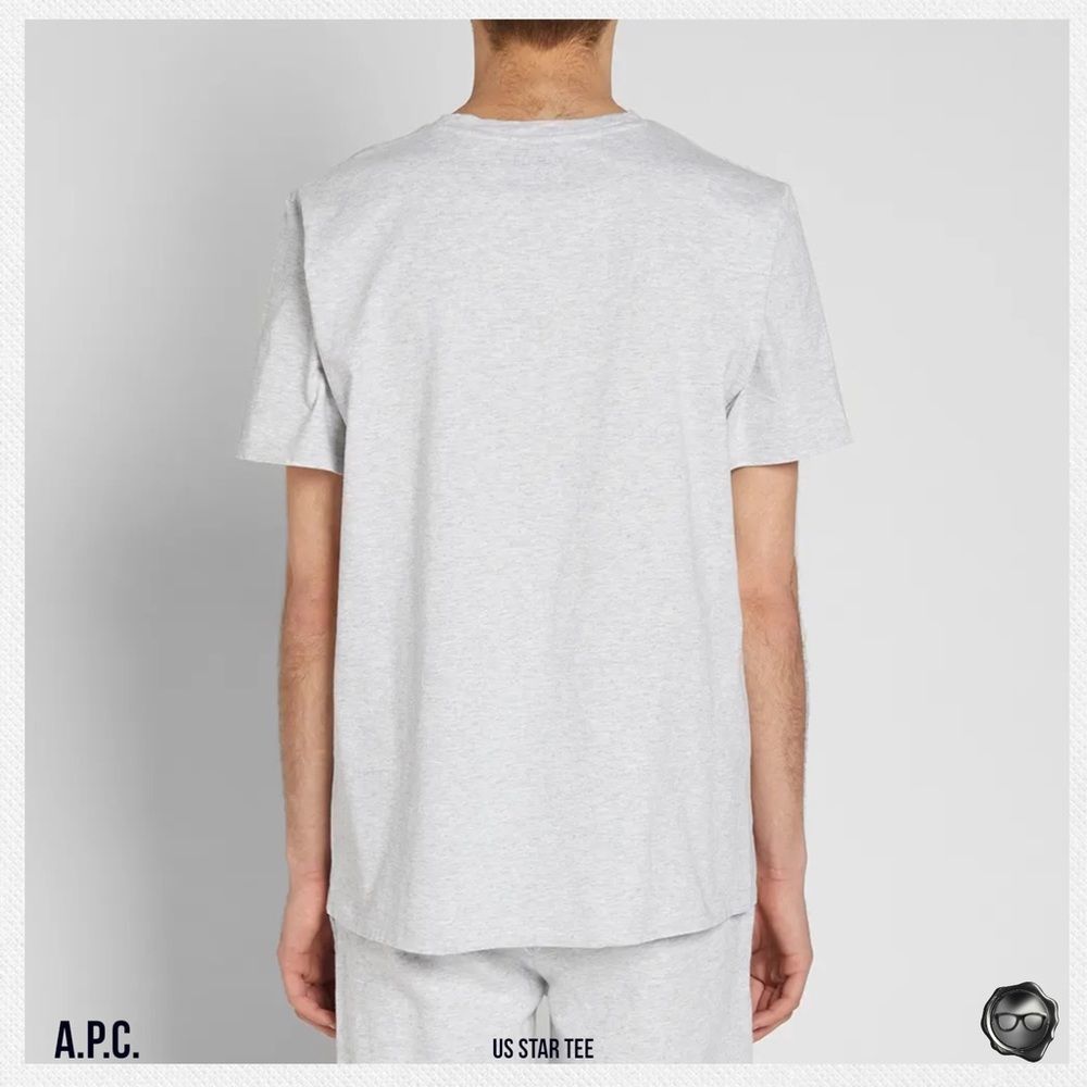 A.P.C. U.S. STAR LOGO TEE IN GREY MELANGE 2017 U.S. CAPSULE COLLECTION - Picture 11 of 15
